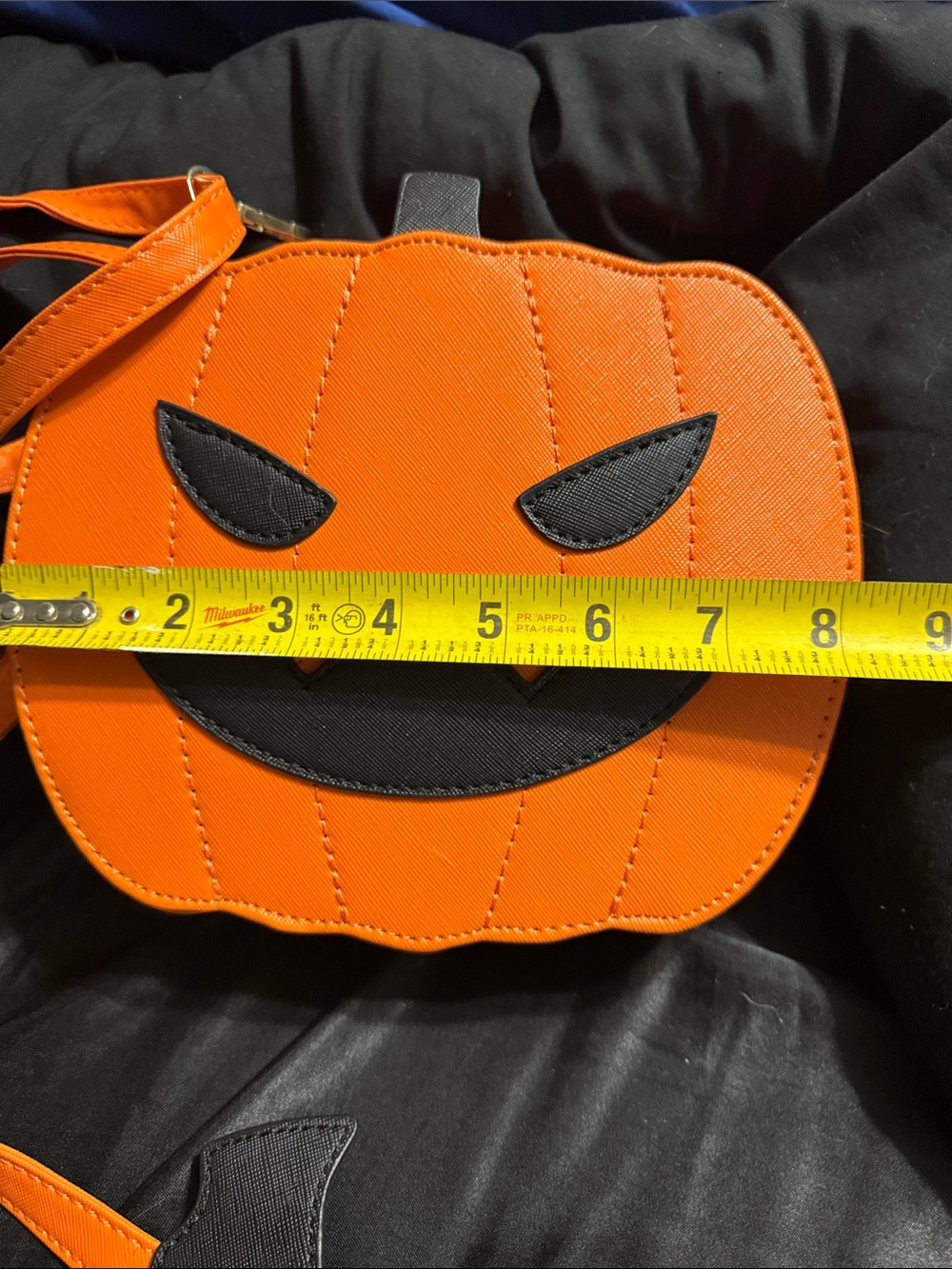 Orange Pumpkin Crossbody Bag with Jack-O'-Lantern Face - Picture 2 of 6